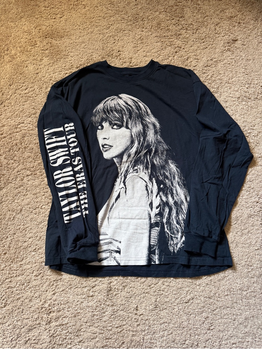 Taylor Swift The Eras Tour Black Graphic Long Sleeve Tee
